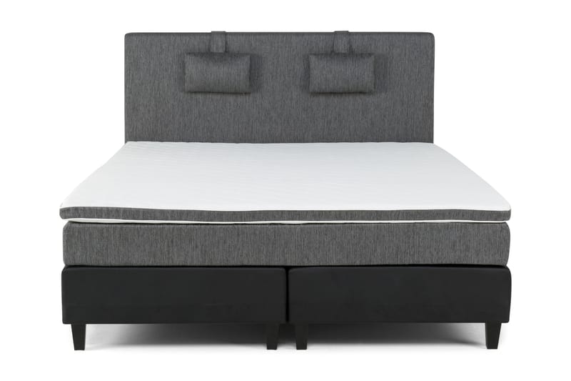 Hilton Lyx Sängpaket 180x200Konstläder/Tyg  Svart/Ljusgr - Svart/Ljusgrå - Möbler - Säng - Komplett sängpaket