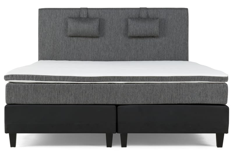 Hilton Lyx Sängpaket 180x200Konstläder/Tyg  Svart/Ljusgr - Svart/Ljusgrå - Möbler - Säng - Komplett sängpaket