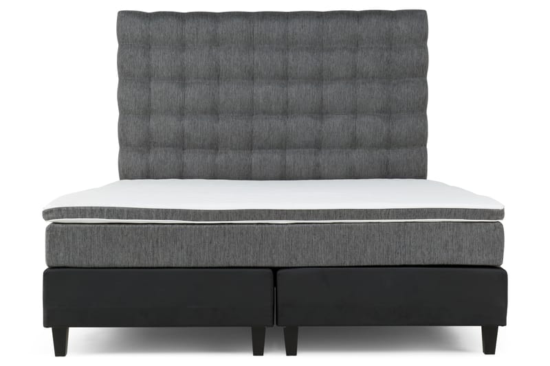 Hilton Lyx Sängpaket 180x200Konstläder/Tyg  Svart/Ljusgr - Svart/Ljusgrå - Möbler - Säng - Komplett sängpaket