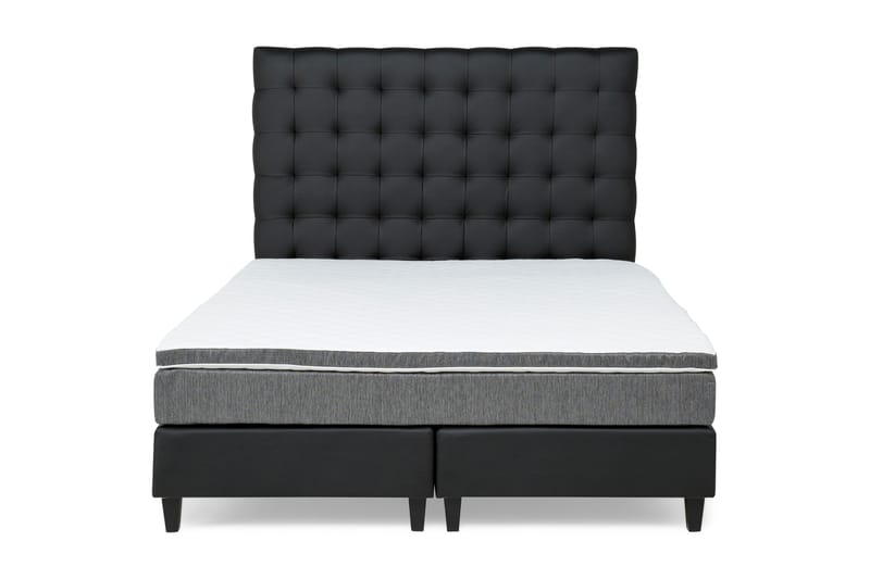 Hilton Lyx Sängpaket 180x200Konstläder/Tyg  Svart/Ljusgr - Svart/Ljusgrå - Möbler - Säng - Komplett sängpaket