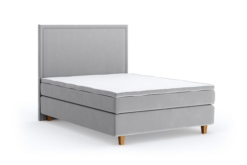 Hilton Lyx Velvet 140x200 cm - Ljusgrå - Möbler - Säng - Kontinentalsäng