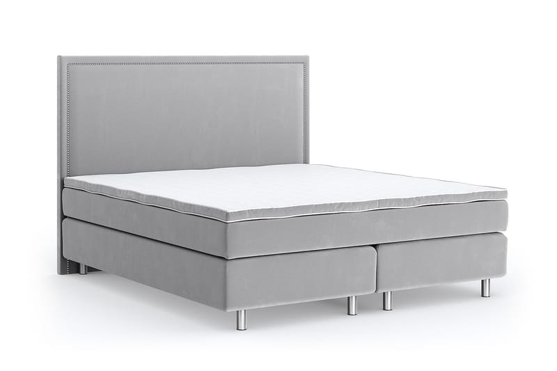 Hilton Lyx Velvet 180x200  Ljusgrå  Ljusgrå - Ljusgrå - Möbler - Säng - Kontinentalsäng