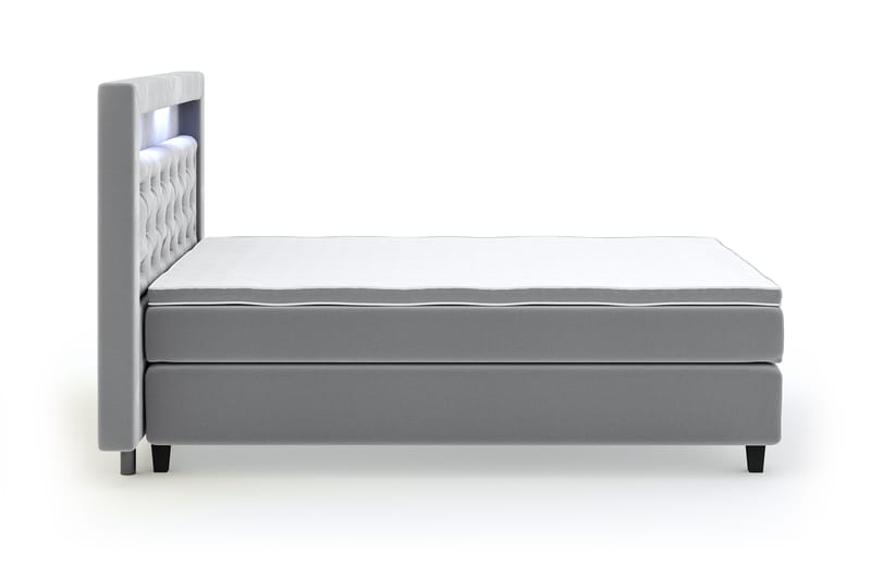 Hilton Lyx Velvet Sängpaket 120x200 cm - Ljusgrå - Möbler - Säng - Komplett sängpaket