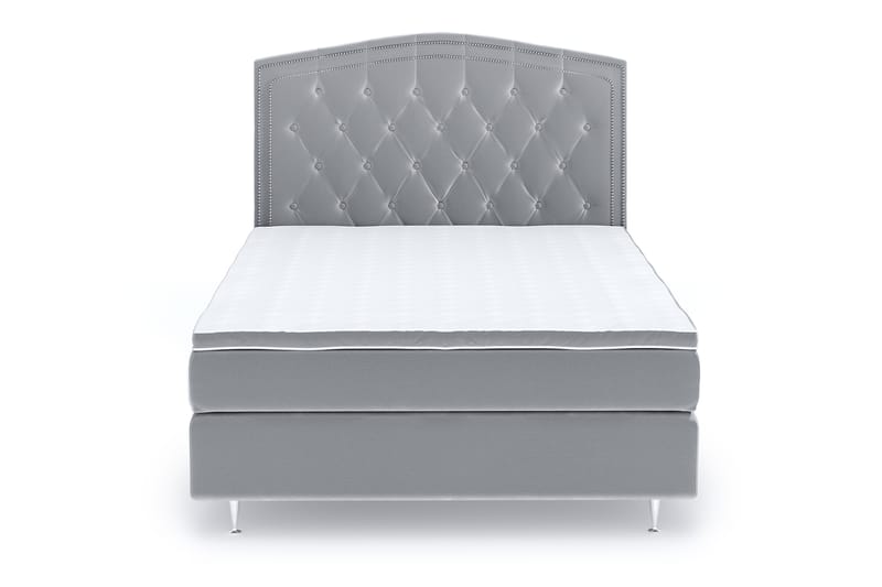 Hilton Lyx Velvet Sängpaket 120x200 cm - Ljusgrå - Komplett sängpaket - Kontinentalsäng