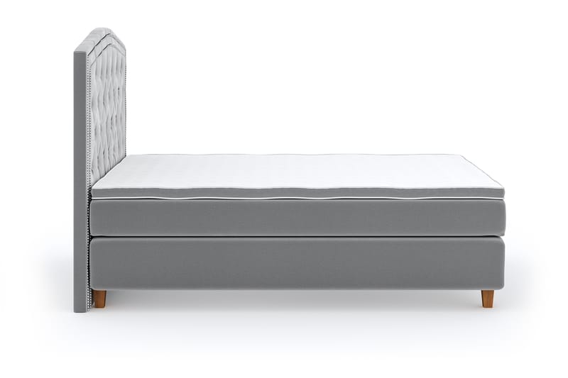 Hilton Lyx Velvet Sängpaket 120x200 cm - Ljusgrå - Möbler - Säng - Komplett sängpaket