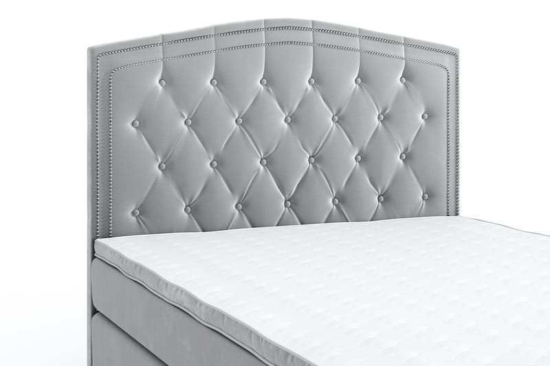 Hilton Lyx Velvet Sängpaket 120x200 cm - Ljusgrå - Möbler - Säng - Komplett sängpaket