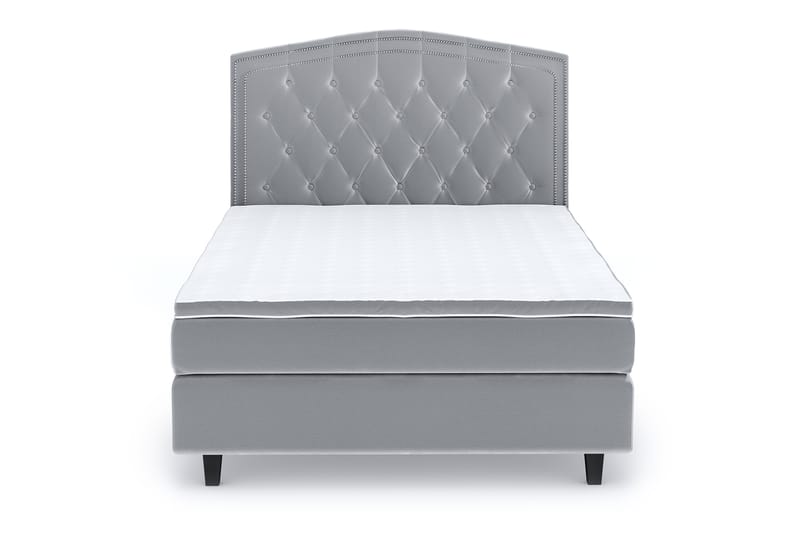 Hilton Lyx Velvet Sängpaket 120x200 cm - Ljusgrå - Möbler - Säng - Komplett sängpaket