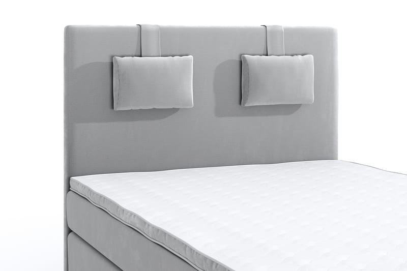 Hilton Lyx Velvet Sängpaket 120x200  Ljusgrå  Ljusgrå - Ljusgrå - Komplett sängpaket - Kontinentalsäng