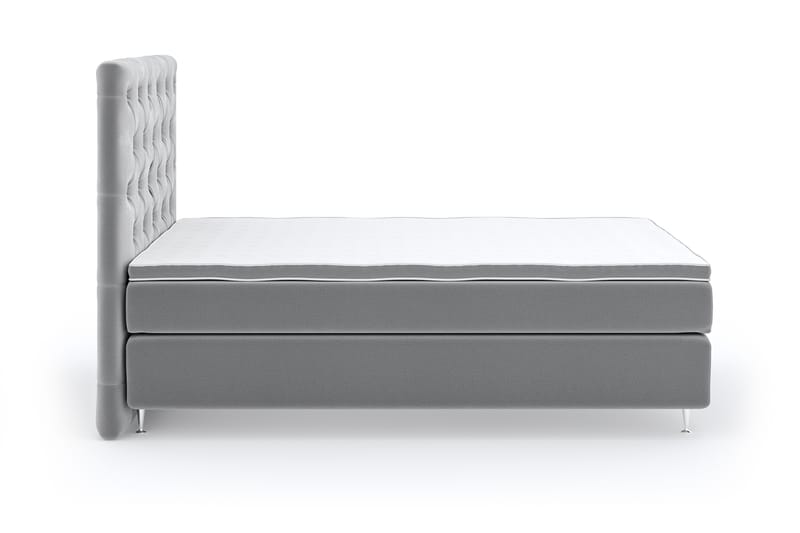 Hilton Lyx Velvet Sängpaket 120x200 - Ljusgrå - Möbler - Säng - Komplett sängpaket