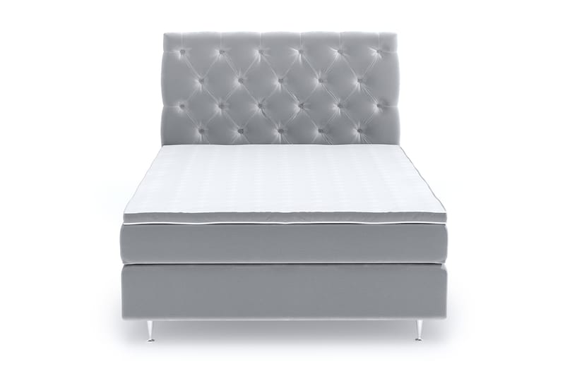 Hilton Lyx Velvet Sängpaket 120x200 - Ljusgrå - Möbler - Säng - Komplett sängpaket
