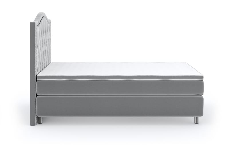 Hilton Lyx Velvet Sängpaket 120x200 - Ljusgrå - Möbler - Säng - Komplett sängpaket