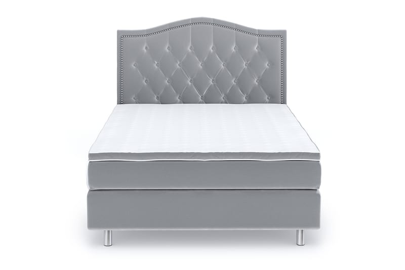 Hilton Lyx Velvet Sängpaket 120x200 - Ljusgrå - Möbler - Säng - Komplett sängpaket