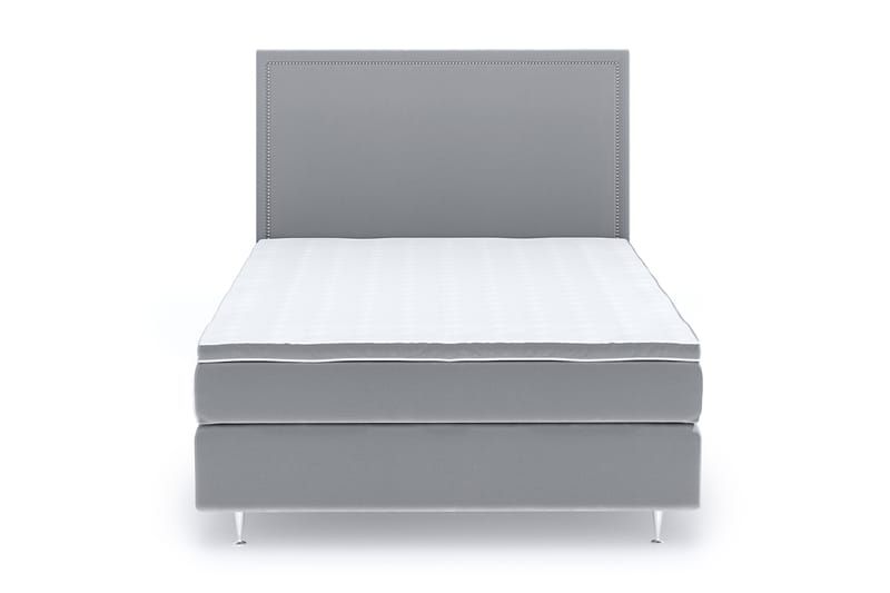 Hilton Lyx Velvet Sängpaket 120x200 - Ljusgrå - Möbler - Säng - Komplett sängpaket