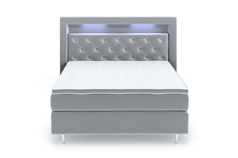 Hilton Lyx Velvet Sängpaket 120x200 - Ljusgrå - Möbler - Säng - Komplett sängpaket