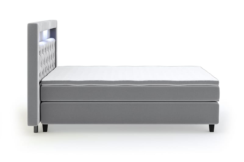 Hilton Lyx Velvet Sängpaket 140x200 cm - Ljusgrå - Möbler - Säng - Komplett sängpaket