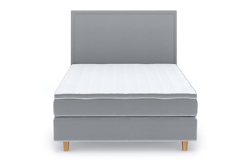 Hilton Lyx Velvet Sängpaket 140x200  Ljusgrå - Ljusgrå - Komplett sängpaket - Kontinentalsäng - Dubbelsäng