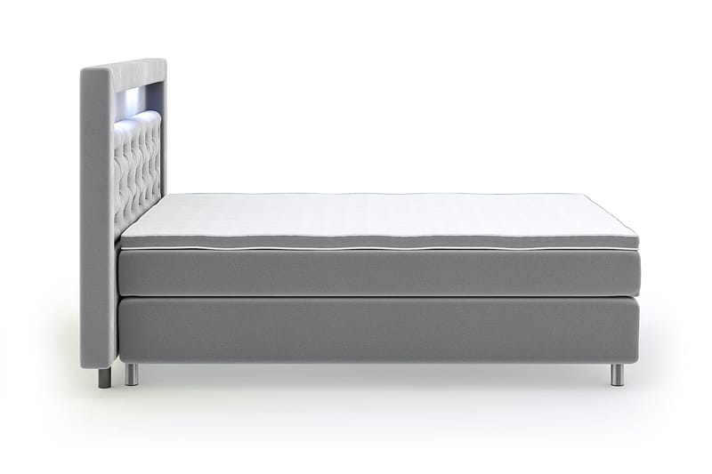 Hilton Lyx Velvet Sängpaket 140x200 - Ljusgrå - Komplett sängpaket - Kontinentalsäng - Dubbelsäng