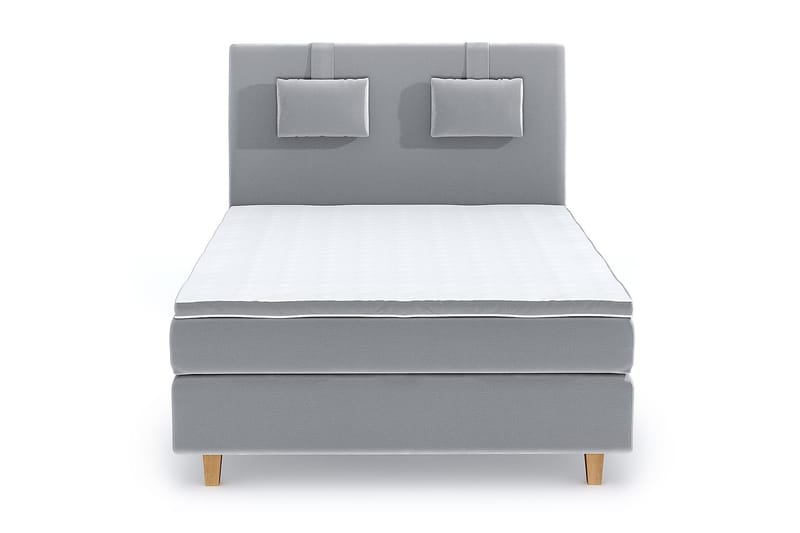Hilton Lyx Velvet Sängpaket 140x200 - Ljusgrå - Möbler - Säng - Komplett sängpaket