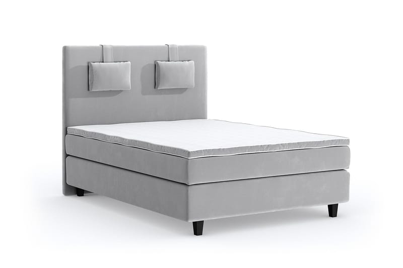 Hilton Lyx Velvet Sängpaket 140x200 - Ljusgrå - Möbler - Säng - Komplett sängpaket