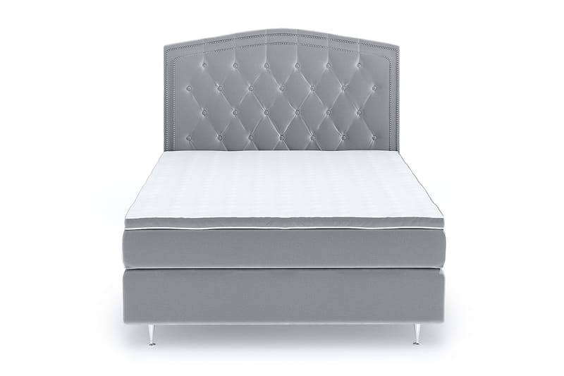 Hilton Lyx Velvet Sängpaket 140x200 - Ljusgrå - Möbler - Säng - Komplett sängpaket
