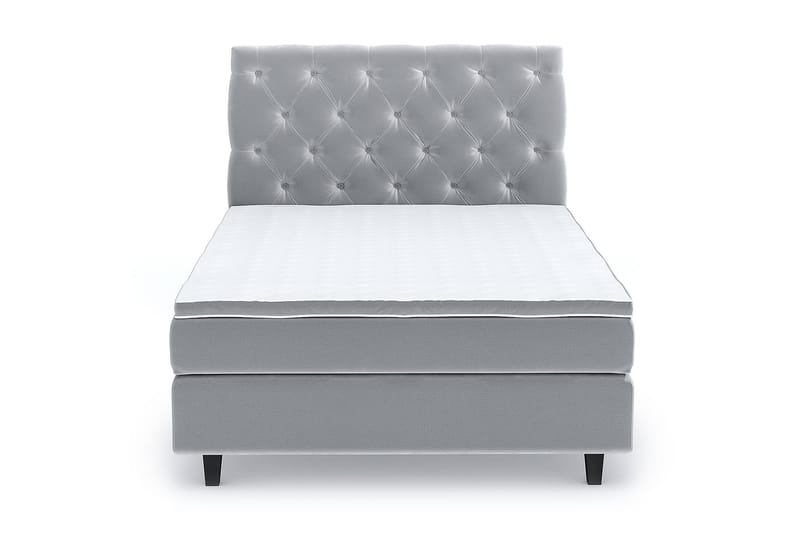 Hilton Lyx Velvet Sängpaket 140x200 - Ljusgrå - Möbler - Säng - Komplett sängpaket
