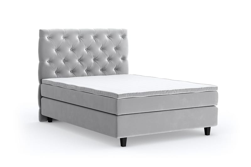 Hilton Lyx Velvet Sängpaket 140x200 - Ljusgrå - Möbler - Säng - Komplett sängpaket