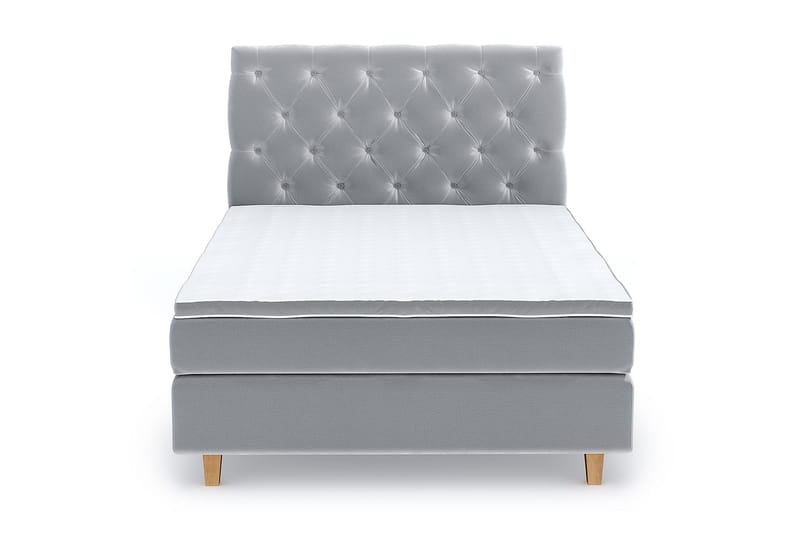 Hilton Lyx Velvet Sängpaket 140x200 - Ljusgrå - Möbler - Säng - Komplett sängpaket