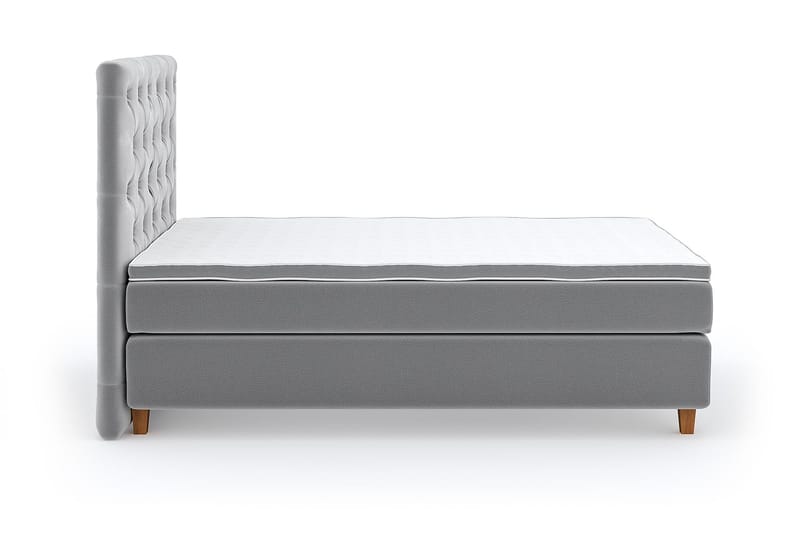 Hilton Lyx Velvet Sängpaket 140x200 - Ljusgrå - Möbler - Säng - Komplett sängpaket