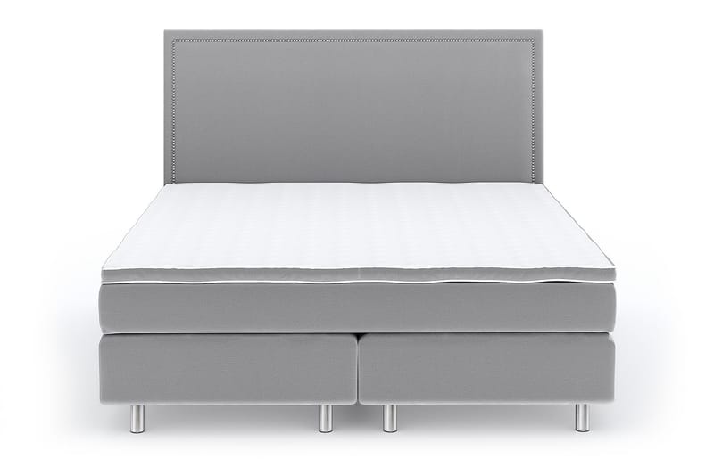 Hilton Lyx Velvet Sängpaket 160x200 cm - Ljusgrå - Möbler - Säng - Komplett sängpaket
