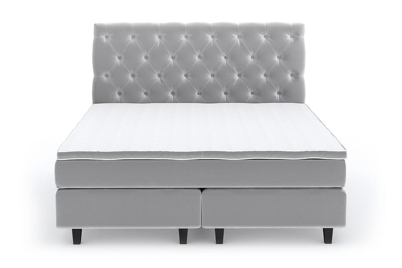Hilton Lyx Velvet Sängpaket 160x200 cm - Ljusgrå - Komplett sängpaket - Kontinentalsäng - Dubbelsäng