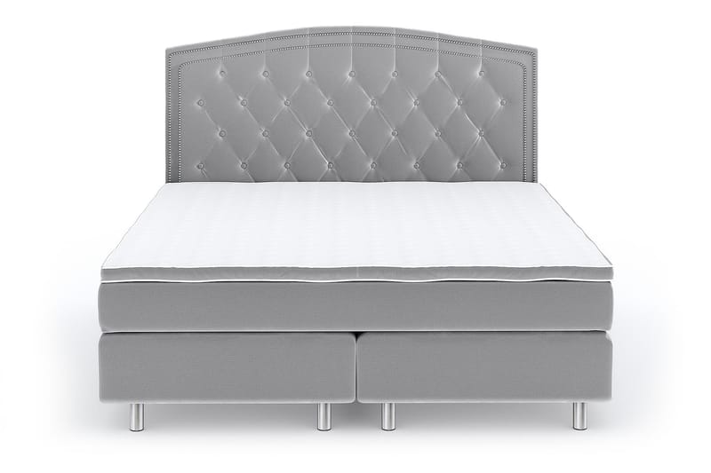 Hilton Lyx Velvet Sängpaket 160x200 cm - Ljusgrå - Möbler - Säng - Komplett sängpaket
