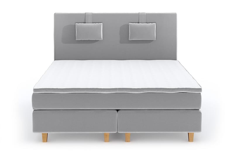 Hilton Lyx Velvet Sängpaket 160x200  Ljusgrå - Ljusgrå - Komplett sängpaket - Kontinentalsäng - Dubbelsäng