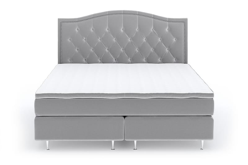 Hilton Lyx Velvet Sängpaket 160x200  Ljusgrå - Ljusgrå - Dubbelsäng - Komplett sängpaket - Kontinentalsäng