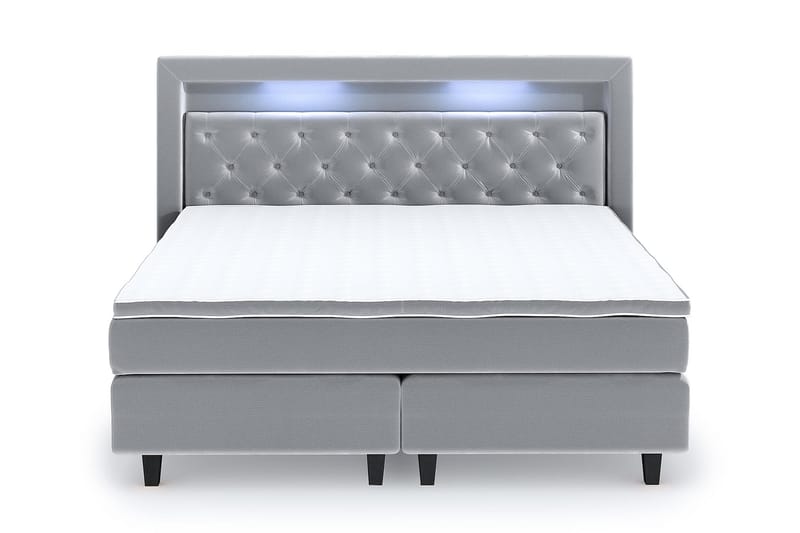 Hilton Lyx Velvet Sängpaket 160x200 - Ljusgrå - Möbler - Säng - Komplett sängpaket