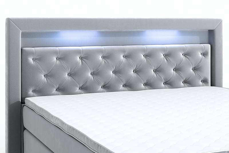 Hilton Lyx Velvet Sängpaket 160x200 - Ljusgrå - Möbler - Säng - Komplett sängpaket