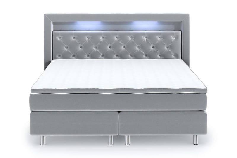 Hilton Lyx Velvet Sängpaket 160x200 - Ljusgrå - Möbler - Säng - Komplett sängpaket