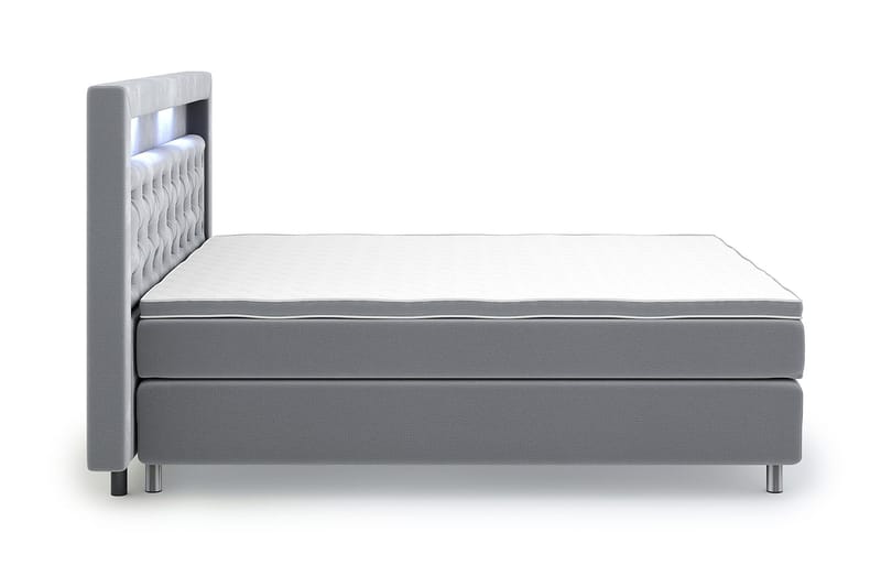 Hilton Lyx Velvet Sängpaket 160x200 - Ljusgrå - Möbler - Säng - Komplett sängpaket