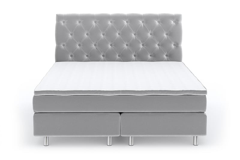 Hilton Lyx Velvet Sängpaket 160x200 - Ljusgrå - Möbler - Säng - Komplett sängpaket