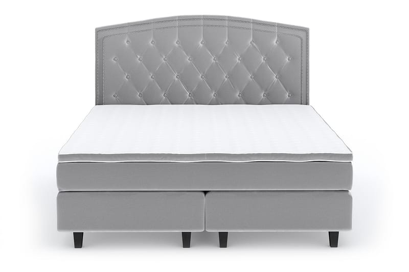 Hilton Lyx Velvet Sängpaket 160x200 - Ljusgrå - Möbler - Säng - Komplett sängpaket
