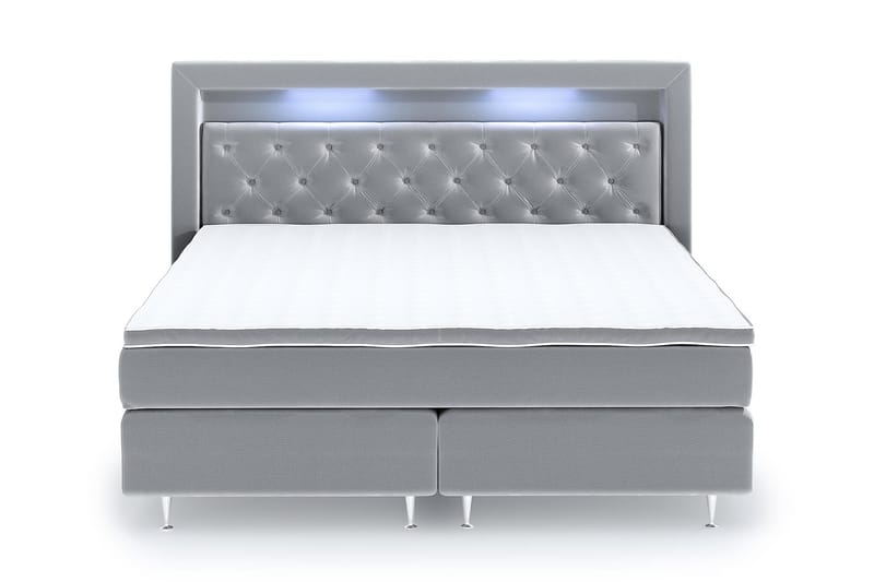 Hilton Lyx Velvet Sängpaket 160x200 - Ljusgrå - Möbler - Säng - Komplett sängpaket