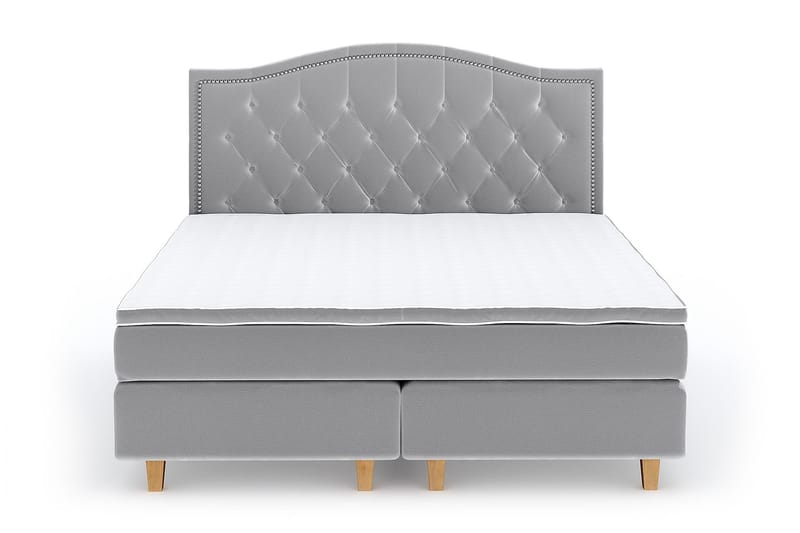 Hilton Lyx Velvet Sängpaket 160x200 - Ljusgrå - Möbler - Säng - Komplett sängpaket