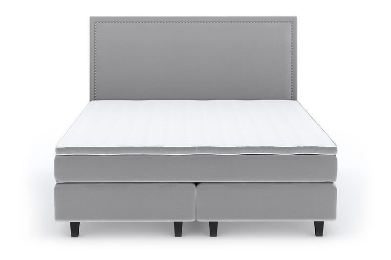 Hilton Lyx Velvet Sängpaket 160x200 - Ljusgrå - Dubbelsäng - Komplett sängpaket - Kontinentalsäng