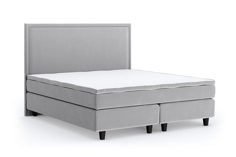 Hilton Lyx Velvet Sängpaket 160x200 - Ljusgrå - Möbler - Säng - Komplett sängpaket