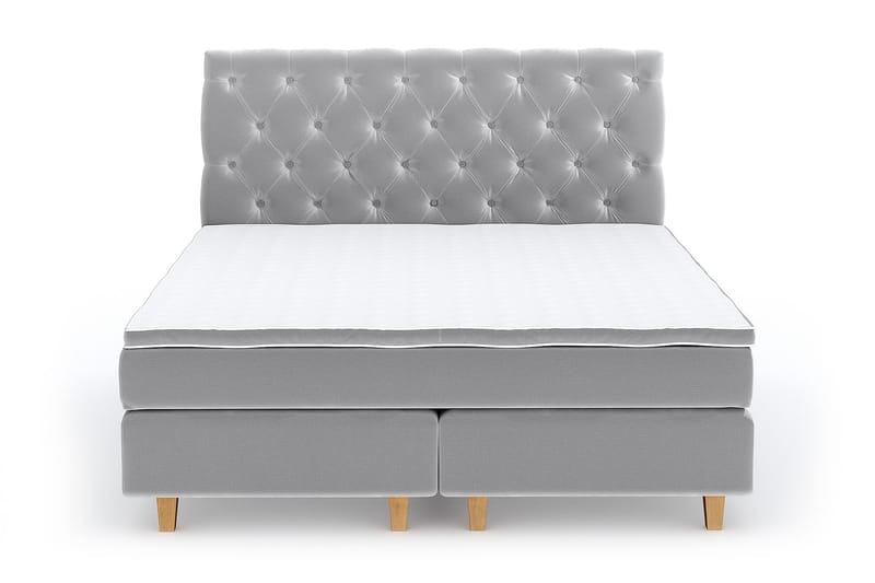 Hilton Lyx Velvet Sängpaket 160x200 - Ljusgrå - Möbler - Säng - Komplett sängpaket
