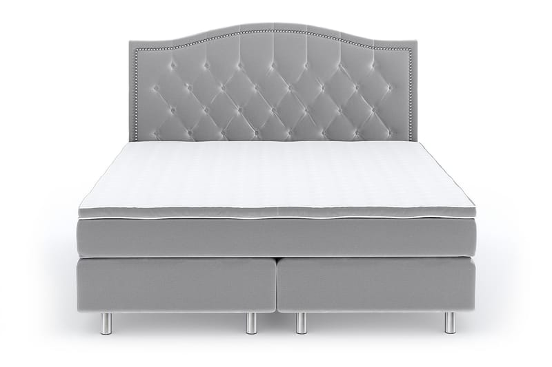 Hilton Lyx Velvet Sängpaket 160x200 - Ljusgrå - Möbler - Säng - Komplett sängpaket