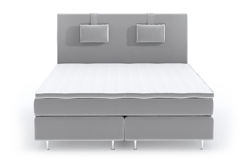 Hilton Lyx Velvet Sängpaket 180x200 cm - Ljusgrå - Dubbelsäng - Komplett sängpaket - Kontinentalsäng