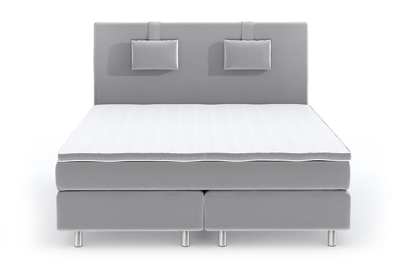 Hilton Lyx Velvet Sängpaket 180x200 cm - Ljusgrå - Dubbelsäng - Komplett sängpaket - Kontinentalsäng