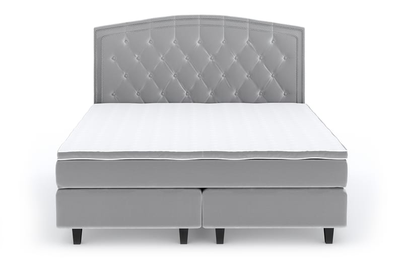 Hilton Lyx Velvet Sängpaket 180x200 cm - Ljusgrå - Möbler - Säng - Komplett sängpaket