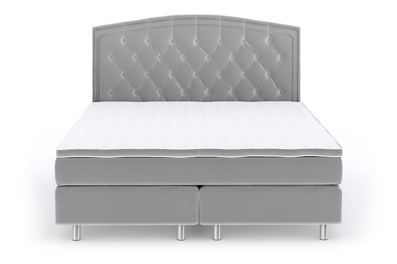Hilton Lyx Velvet Sängpaket 180x200 cm - Ljusgrå - Komplett sängpaket - Kontinentalsäng - Dubbelsäng