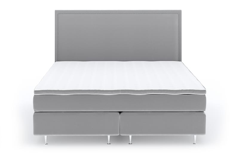 Hilton Lyx Velvet Sängpaket 180x200 cm - Ljusgrå - Möbler - Säng - Komplett sängpaket